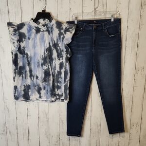 THML Tie Dye Blouse(M) With 1822 Denim Ankle Skinny (12)